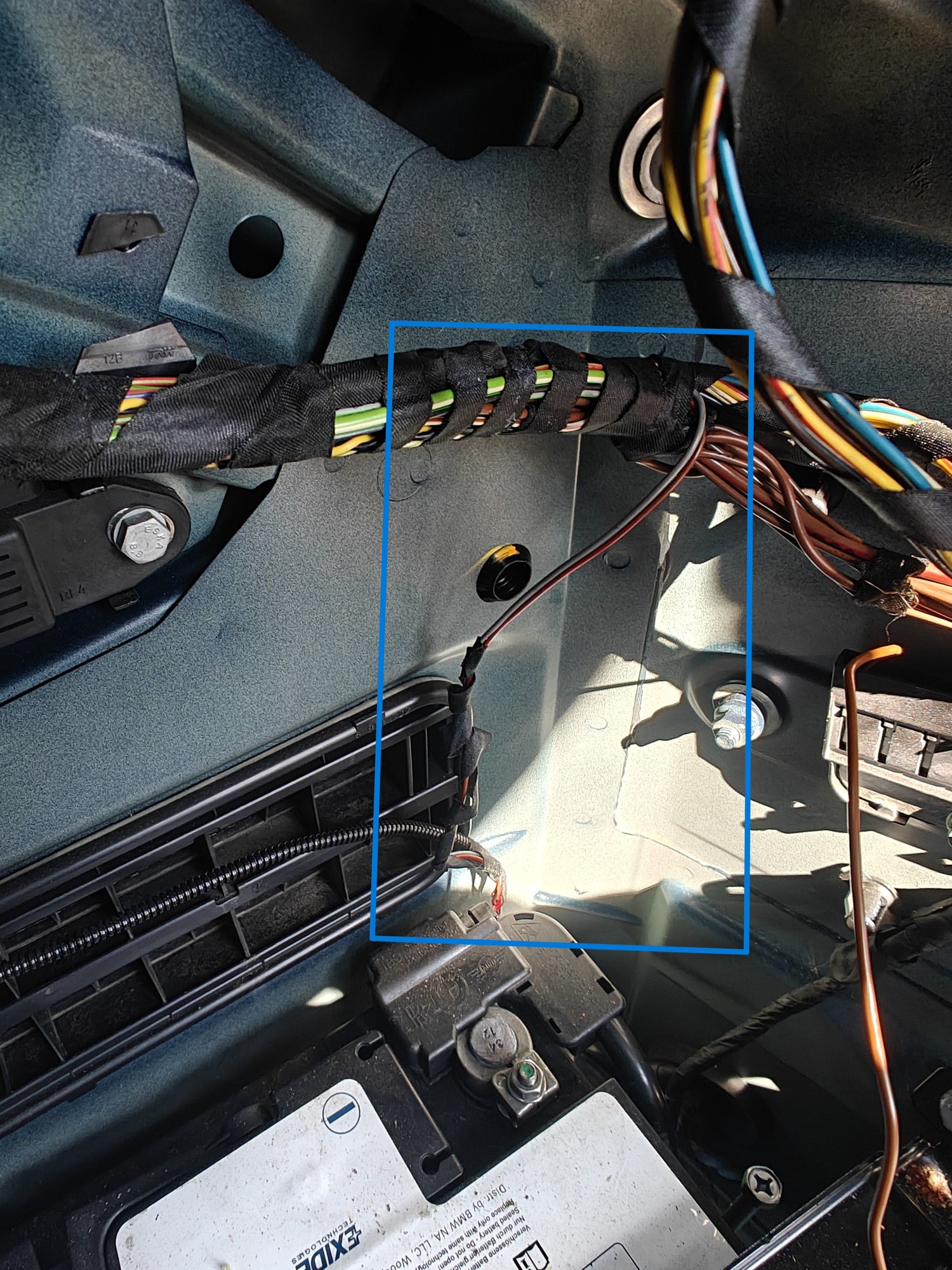 Image 1 - Shows the third outlets consisting of a red and grey wire going straight to a larger wire harness with no connection in between