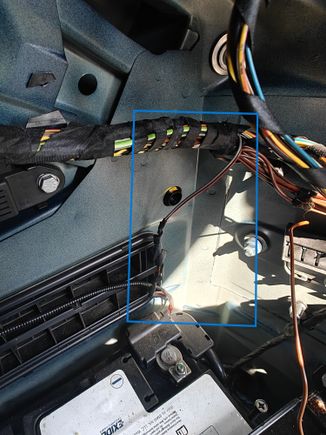 Image 1 - Shows the third outlets consisting of a red and grey wire going straight to a larger wire harness with no connection in between