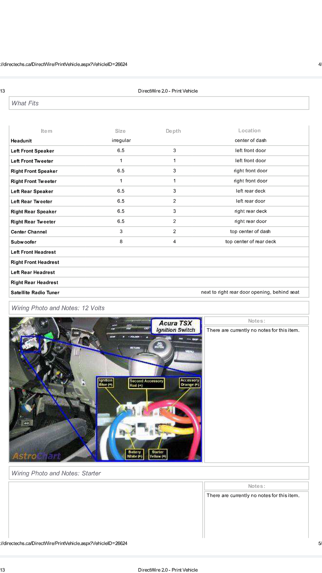 2012 TSX Wiring Diagram (Audio, Alarm, Start) With Pictures