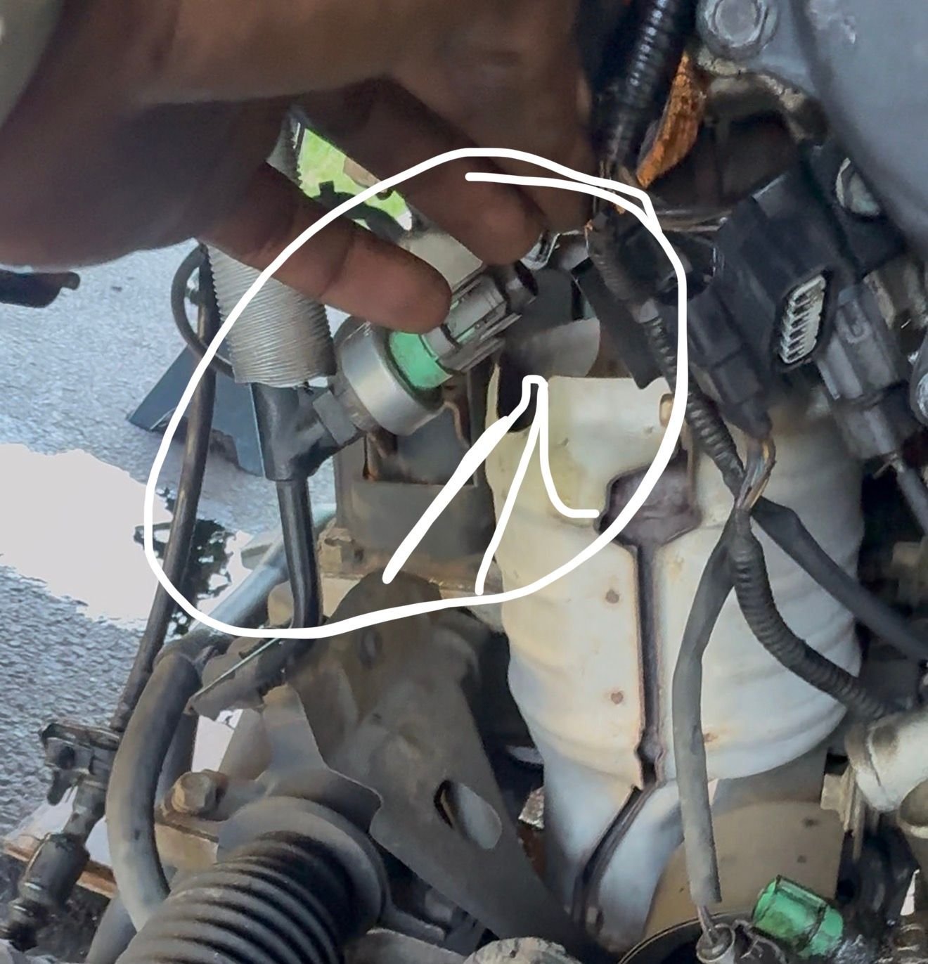 This connection is on the high pressure power steering hose it completely slipped out straight out. best pigtail/ splice idea?