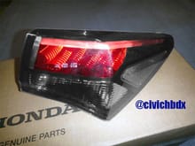 Acura TLX Clear Tail Light Brakes ON