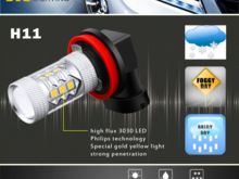 Alla H11 3000K 2000 Lumens LED bulbs on Amazon for $25