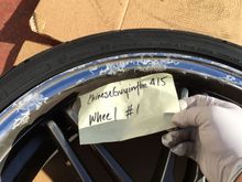 Wheel one had more severe water/clear coat damage. These are not scratches on the rim