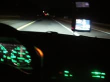 Projector cutoff on the highway and green lighting