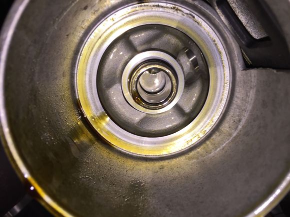 Inside of oil filter housing