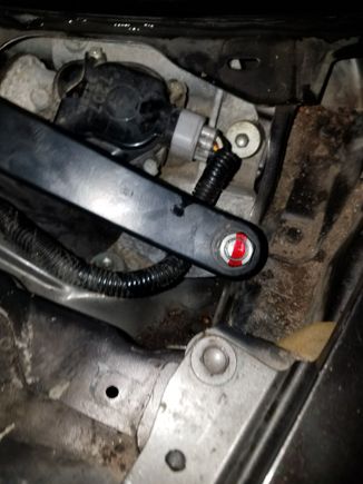 Here I just marked the alignment for the summer position after I re-attached the driver's side arm post-motor replace.