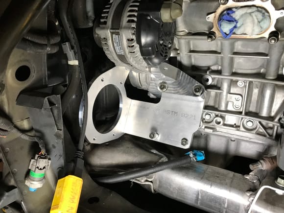 Current shot of the GBP Rotrex Mount. Complete install of this mount requires the temporary removal of the alternator.