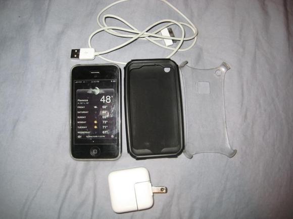 iPhone, case, USB cable, and charger!!!