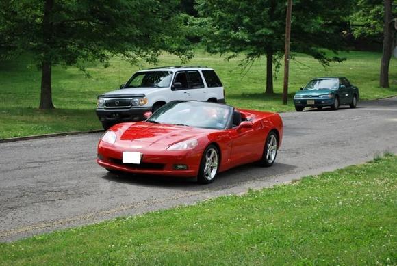 Rolling up to the meet...action shot