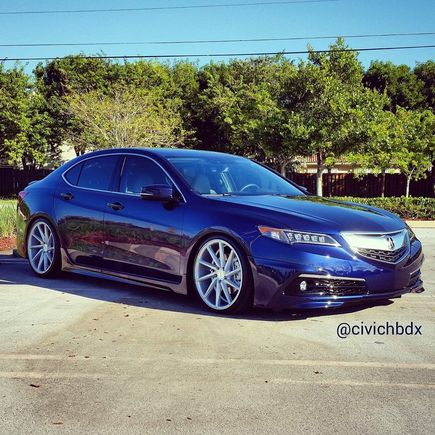 Worldsfirst Fathom Blue TLX dopped on 20" Vossen CVT staggerd