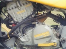 Close up of my motor. Notice the letters and shift lever painted yellow.