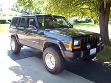 99 Jeep Cherokee, lifted, flowmaster exhaust, american raceing rims, dynoed at 210hp. not bad for 180,000miles
