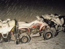 My toys in the snow that night...
(Christmas in March for me!)