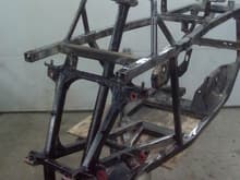 mocking up spot welded to get all in place
99 scrambler 400 2 stroke will be used in this quad
