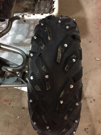 i studded the frt tires with no 8 1/2 inch sheet metal screws