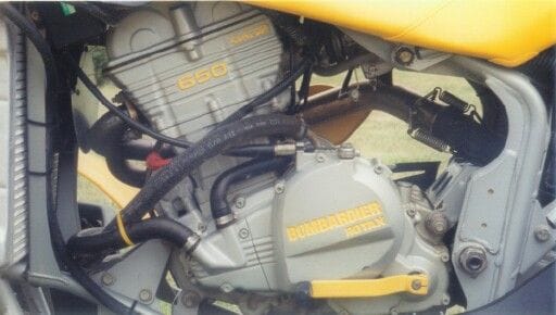 Close up of my motor. Notice the letters and shift lever painted yellow.