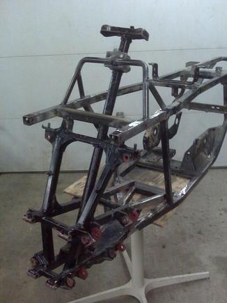 mocking up spot welded to get all in place
99 scrambler 400 2 stroke will be used in this quad