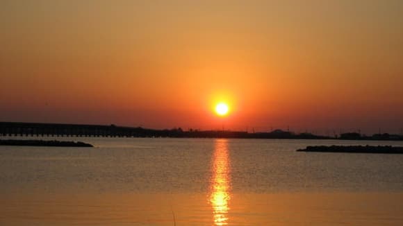 Sunset over Grand Isle, Louisiana