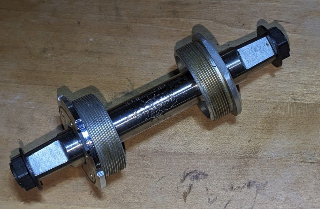 Axe De Boîtier De Pédalier Campagnolo Record / Nuovo Record - 112 Mm - Acier - Occasion