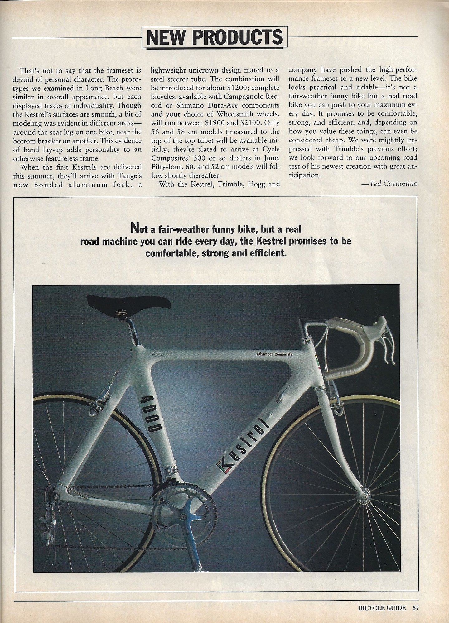 Bike Forums Road Test/Bike Review (1987) KESTREL 4000 A Preview