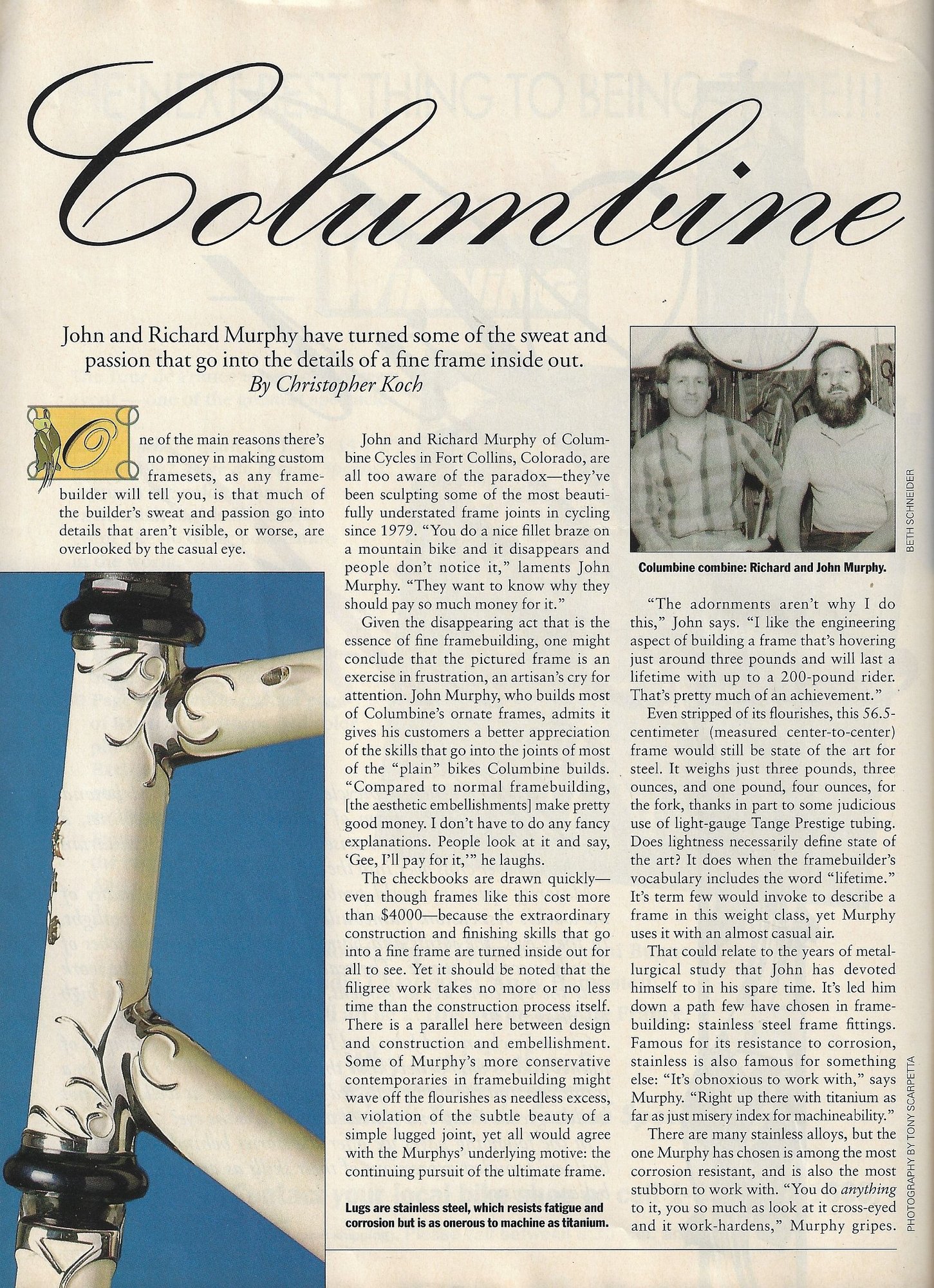 Frames and Framebuilding (1992) Artistic Expression Columbine and