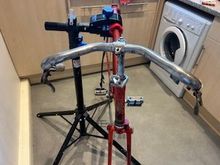 front of handle bars 