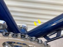 Two very mild dings topside of the downtube