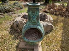 Big chiminea being prepared.