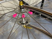 Beautiful brakes with a little bling for them. 