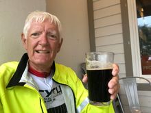 Post ride celebratory drink....a stout....really good.