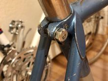 I've been following the discussion around the seat post binder bolt. This has a bolt in there, not stock. Following Jim Merz's recommendation, I ordered a bolt that is more appropriate, from British Fasteners site...