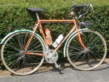 Upgraded RD and crankset and swapped shorties for full Celeste fenders and rack. 