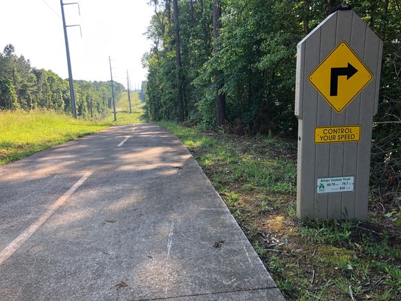 Start of the hilly section of the trail