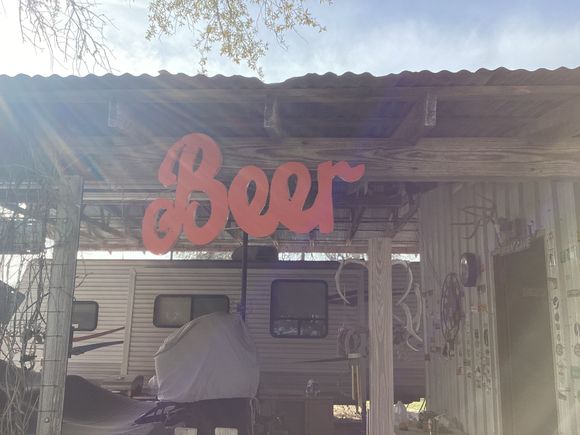 A touch of white paint for the rest of the sign. Not perfect but it’s a BEER SIGN! LOL 
