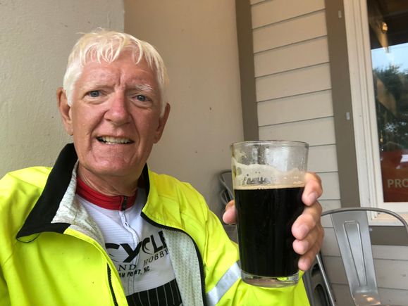 Post ride celebratory drink....a stout....really good.