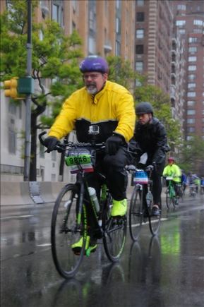 Wet ride during 5 Boro tour 2019.