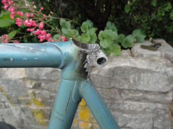 a lot of hand sanding before primer goes on but thank goodness it is only the top tube that needs it