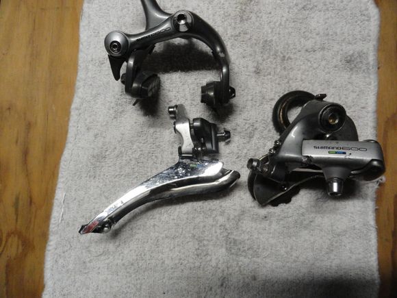 Rear brake caliper with recessed bolt.  FD for braze on. And RD standard mount.