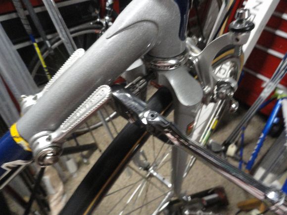Centering the front caliper; same socket set up which allows plenty of torque in a tight space.