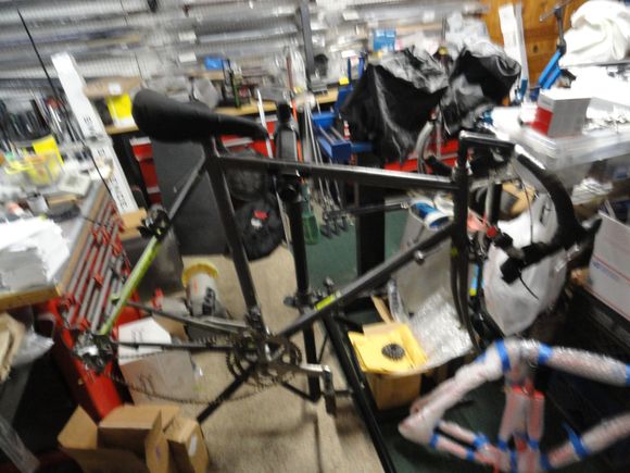 I put it in the stand wondering if there were any salvageable parts and most of the drive train and brakes are intact.
