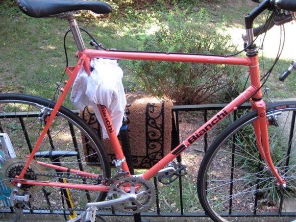 Pretty much everything but the headset, seatpost and cantilevers have been changed out.  The triple was more practical in Pensylvania. 