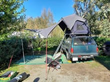 Camping with the roof tent near Salerno Italy