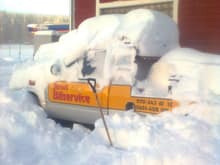My K3500hd tow truck covered in one (1) weekends snowfall (2013)