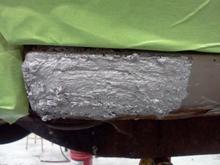 Was a quarter sized hole in the rocker..filled it with "ALL METAL"