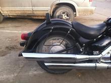 lowered it 3 inches in the rear, after paintin the fender struts, saddlebag guards, and backrest mounts