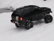 Screaming up a snow covered hill