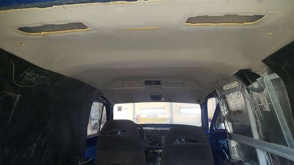 escalade headliner, speakers in ceiling, air duct, lites, overhead console, etc.