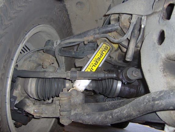 Upper control arm after lift with Rough Country upper control arm
