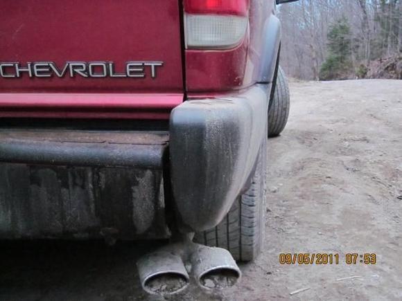 Flo-Pro muffler with Cadillac STS tips (Little souvenier from my wrecked '97 STS)