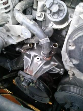 fixing the water pump after the seal blew